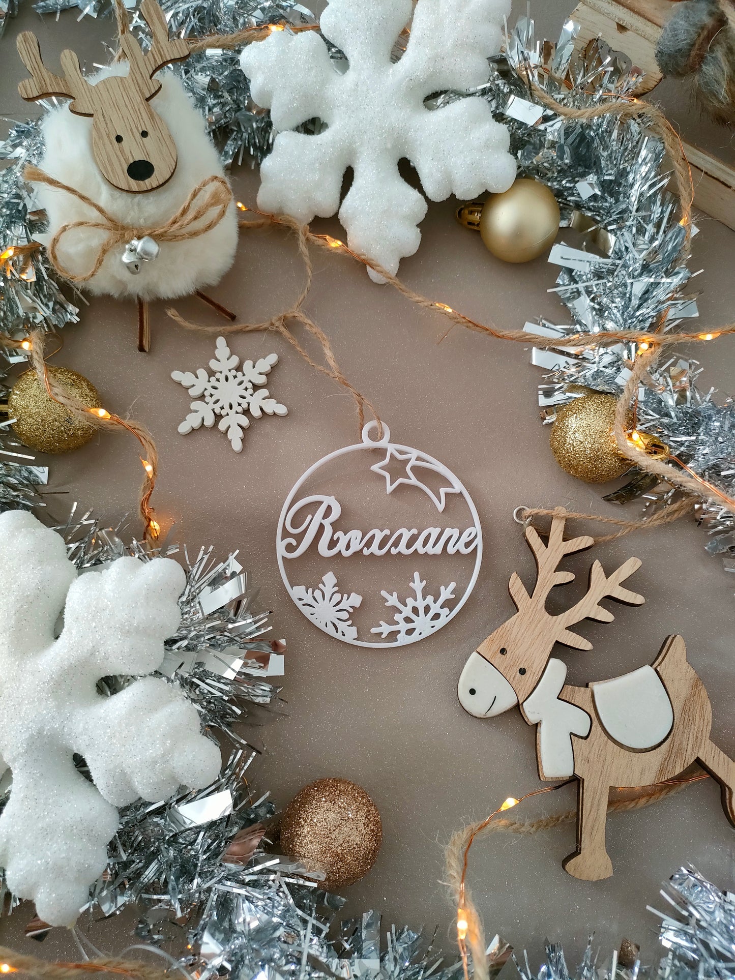 Boule de Noël avec prénom personnalisé