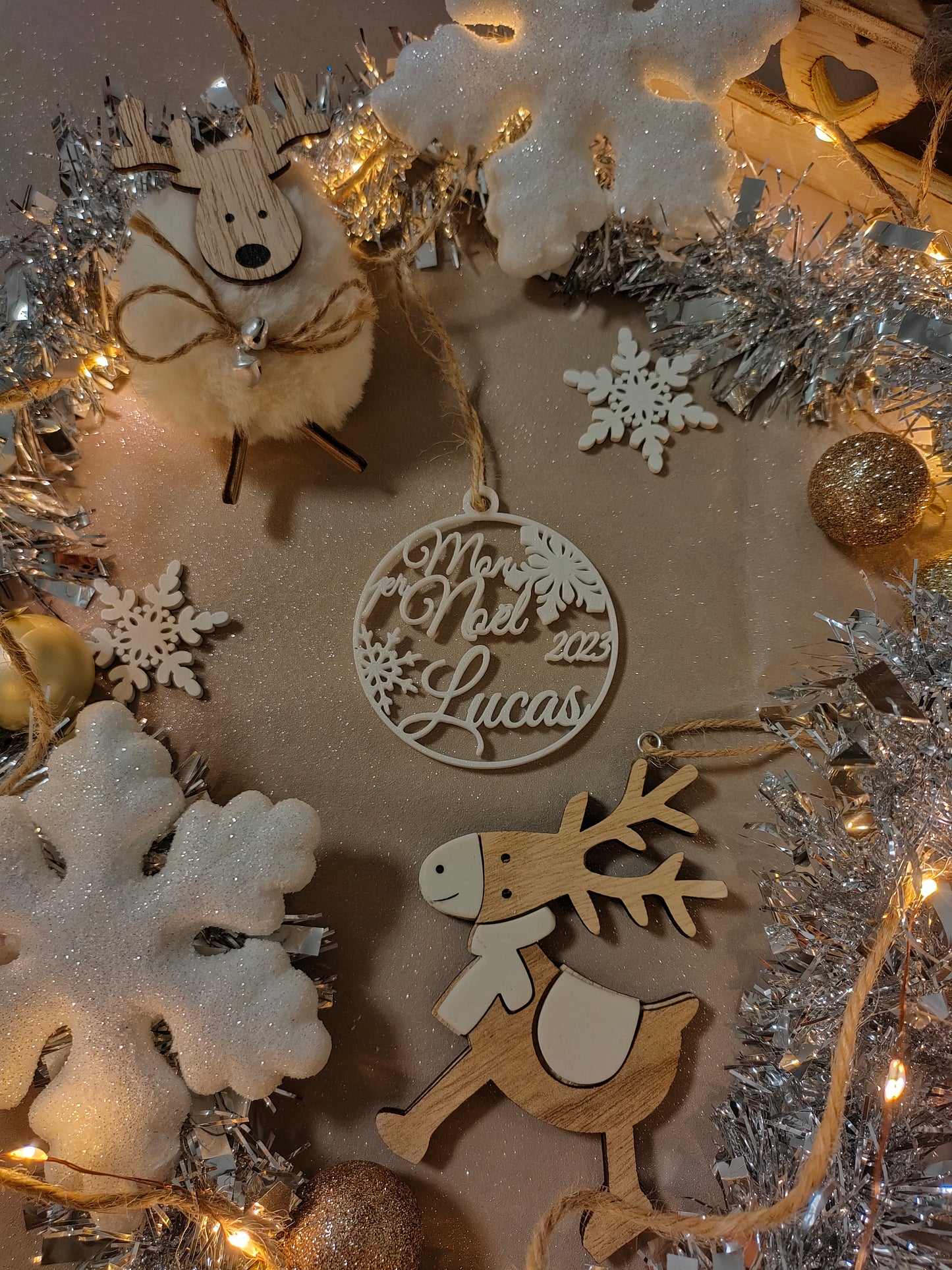 Boule de Noël avec prénom personnalisé