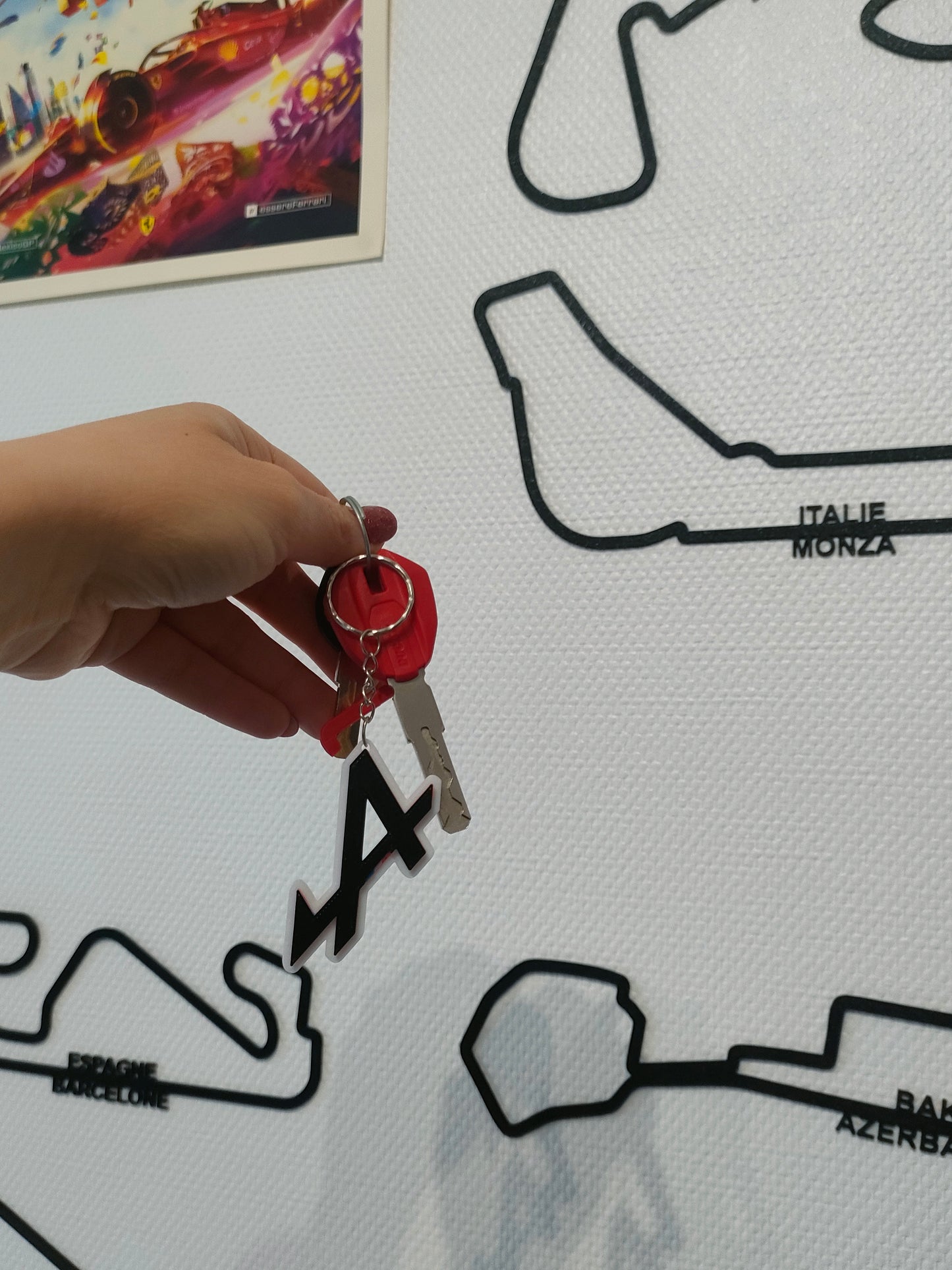 Porte clé Alpine, Porte-clé Logo Alpine, Cadeau fan Alpine, Porte-clé Team Alpine France, Impression , impression 3D, Sport automobile 3D