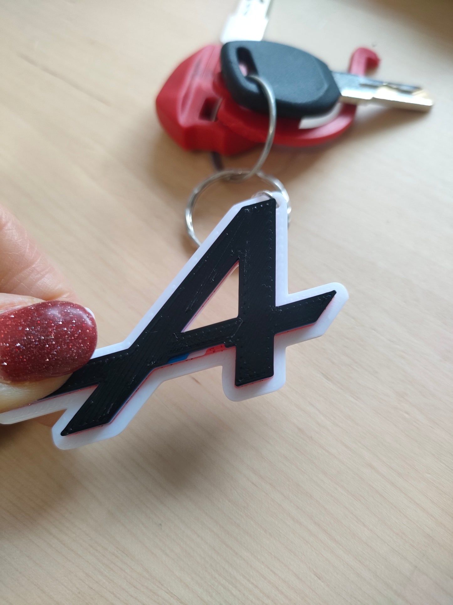 Porte clé Alpine, Porte-clé Logo Alpine, Cadeau fan Alpine, Porte-clé Team Alpine France, Impression , impression 3D, Sport automobile 3D