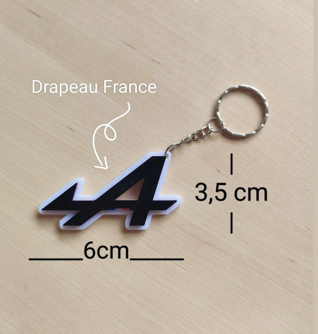 Porte clé Alpine, Porte-clé Logo Alpine, Cadeau fan Alpine, Porte-clé Team Alpine France, Impression , impression 3D, Sport automobile 3D