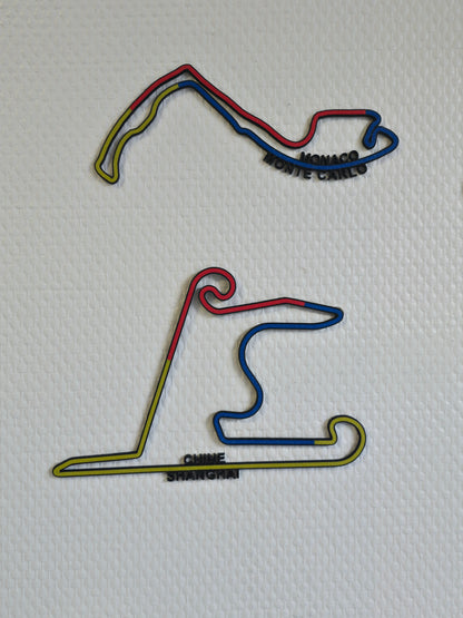 Lot de 24 circuits de Formule 1 en couleurs, Déco murale circuit F1, mural, Tracé circuit F1, saison 2024, sport automobile, sport moto, wall art. 3D