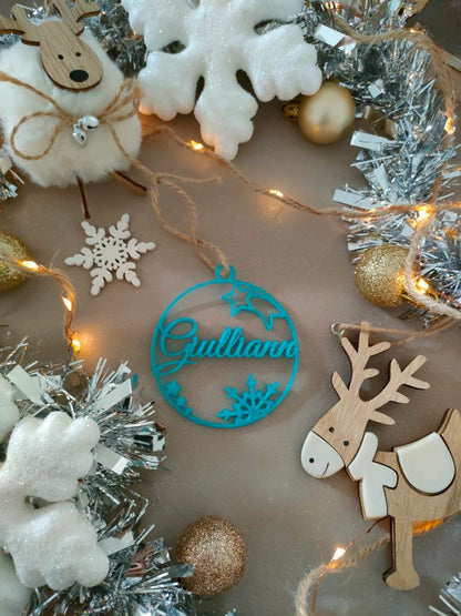 Boule de Noël avec prénom personnalisé