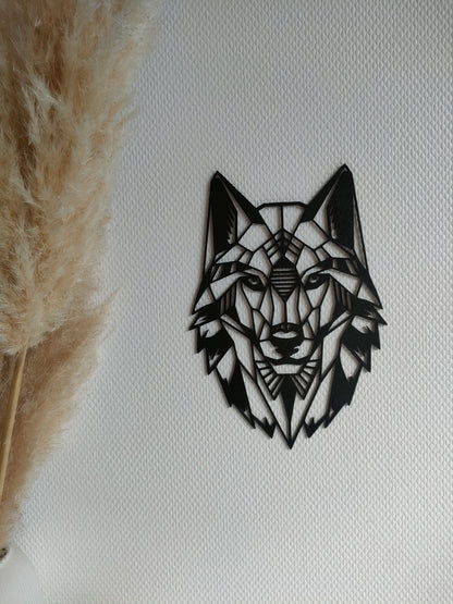 Décoration Murale Tête de Loup Géométrique