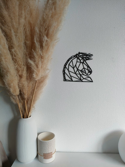 Décoration Murale Tête de Cheval Géométrique